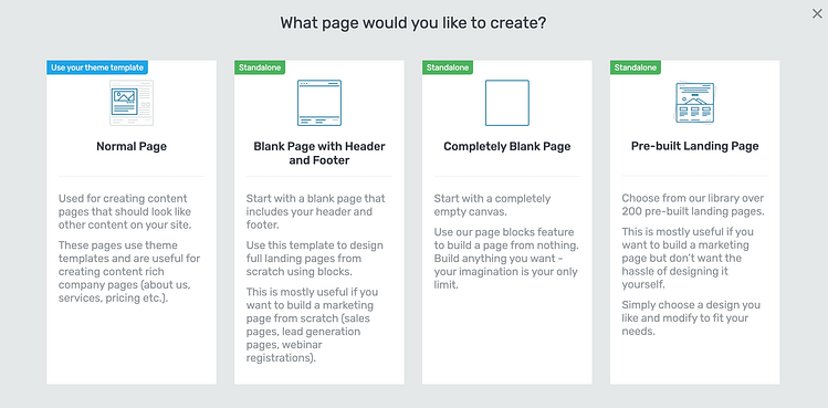 Create a new page